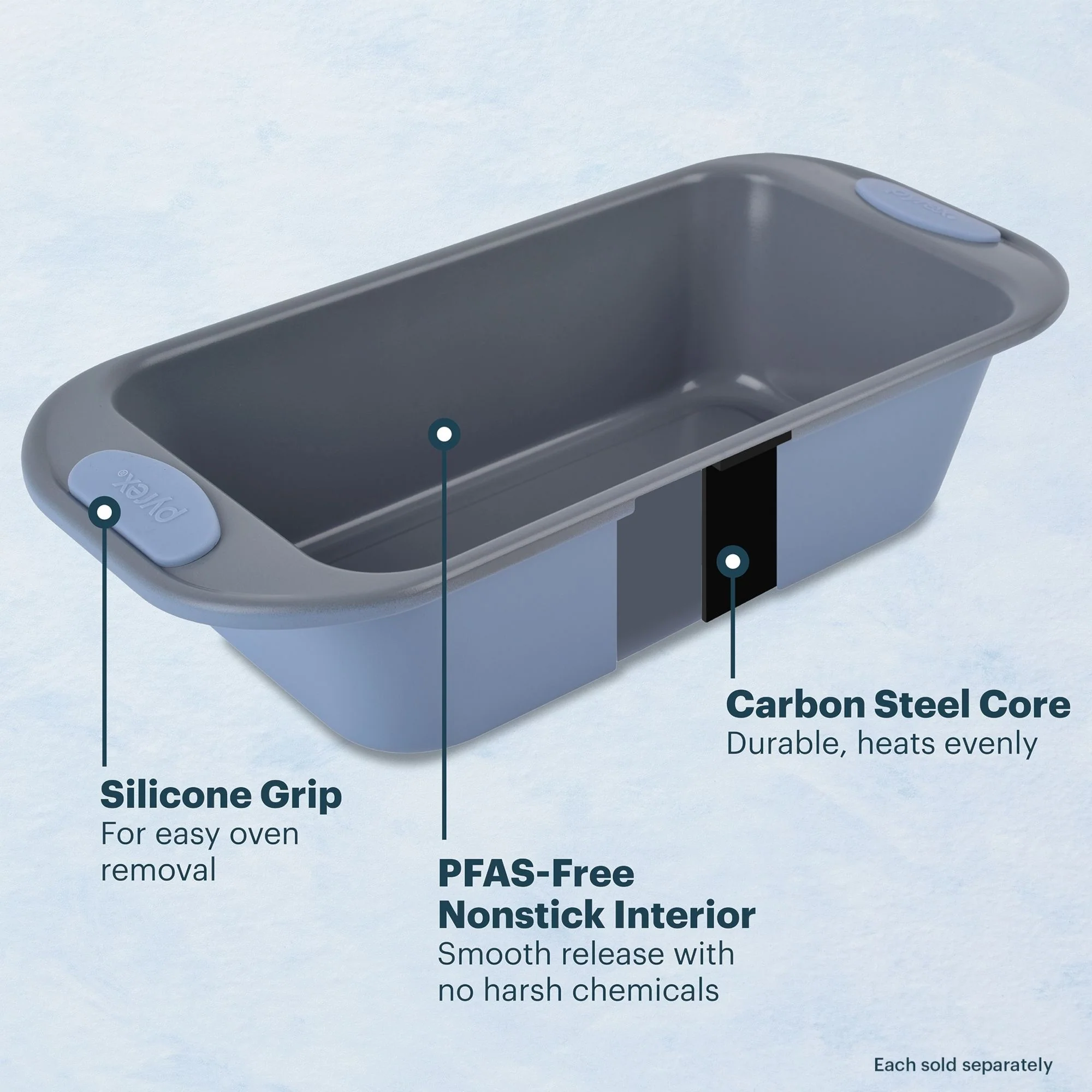 Pyrex® Metal Bakeware 3-Piece Set in Cerulean - Image 3
