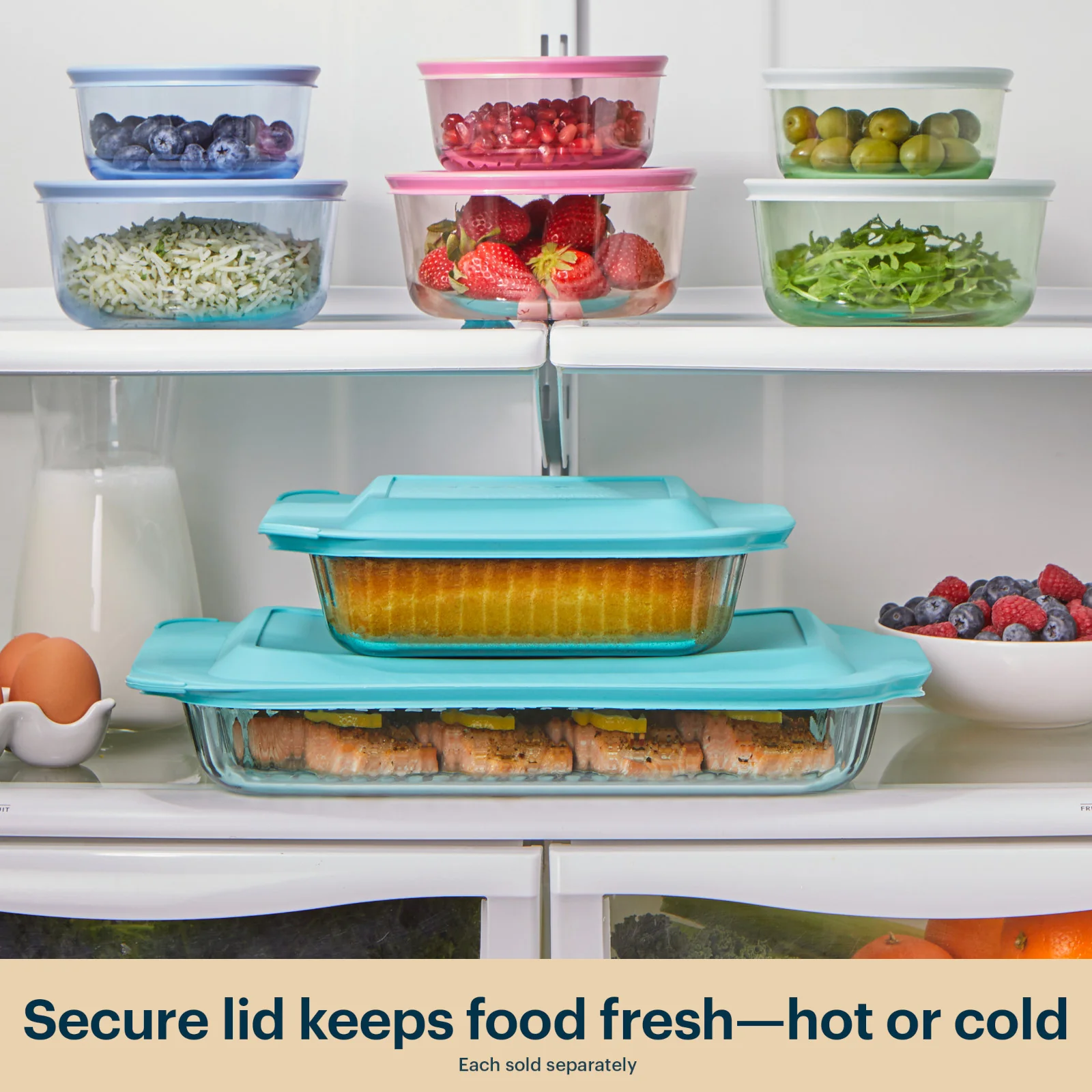 Pyrex® Sculpted Tinted Glass 8" Square Baking Dish, Aqua - Image 6