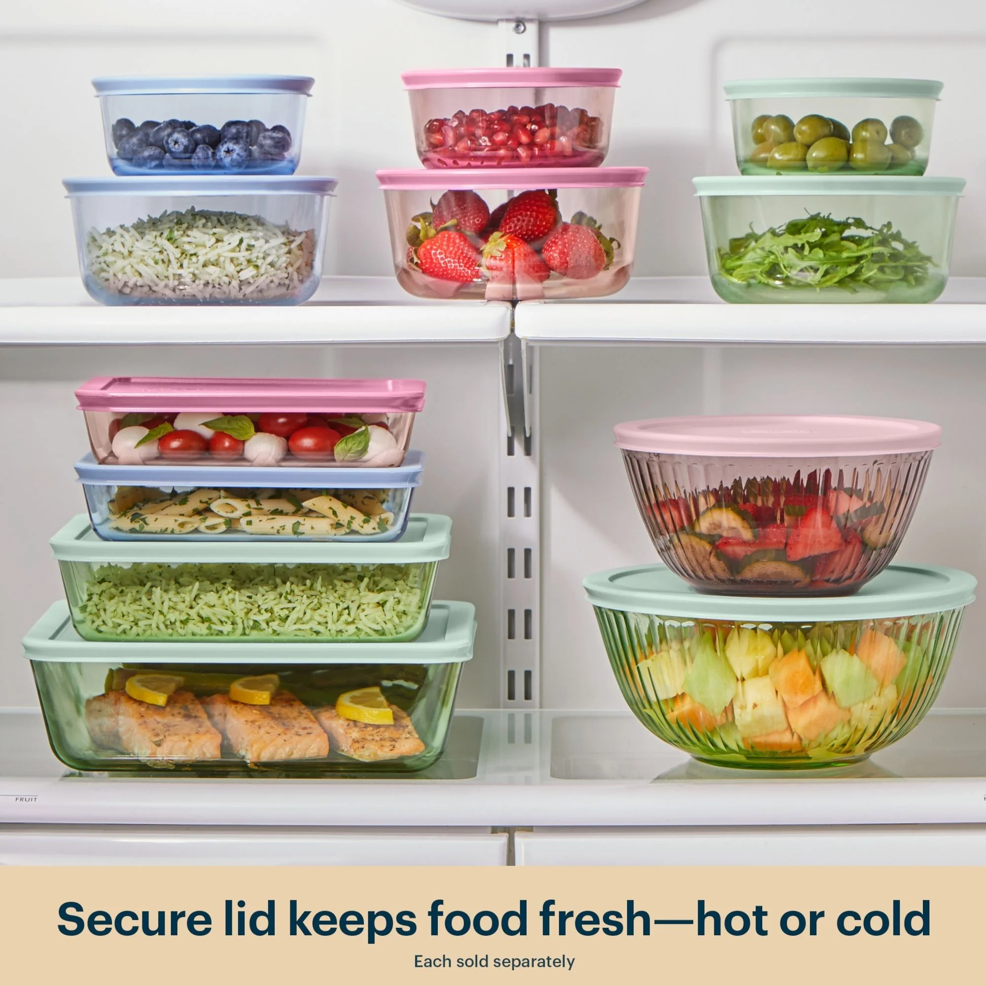 Pyrex® Simply Store® Tinted Glass 4-cup Round Storage Containers, 4-pc Set, Mixed Colors - Image 6