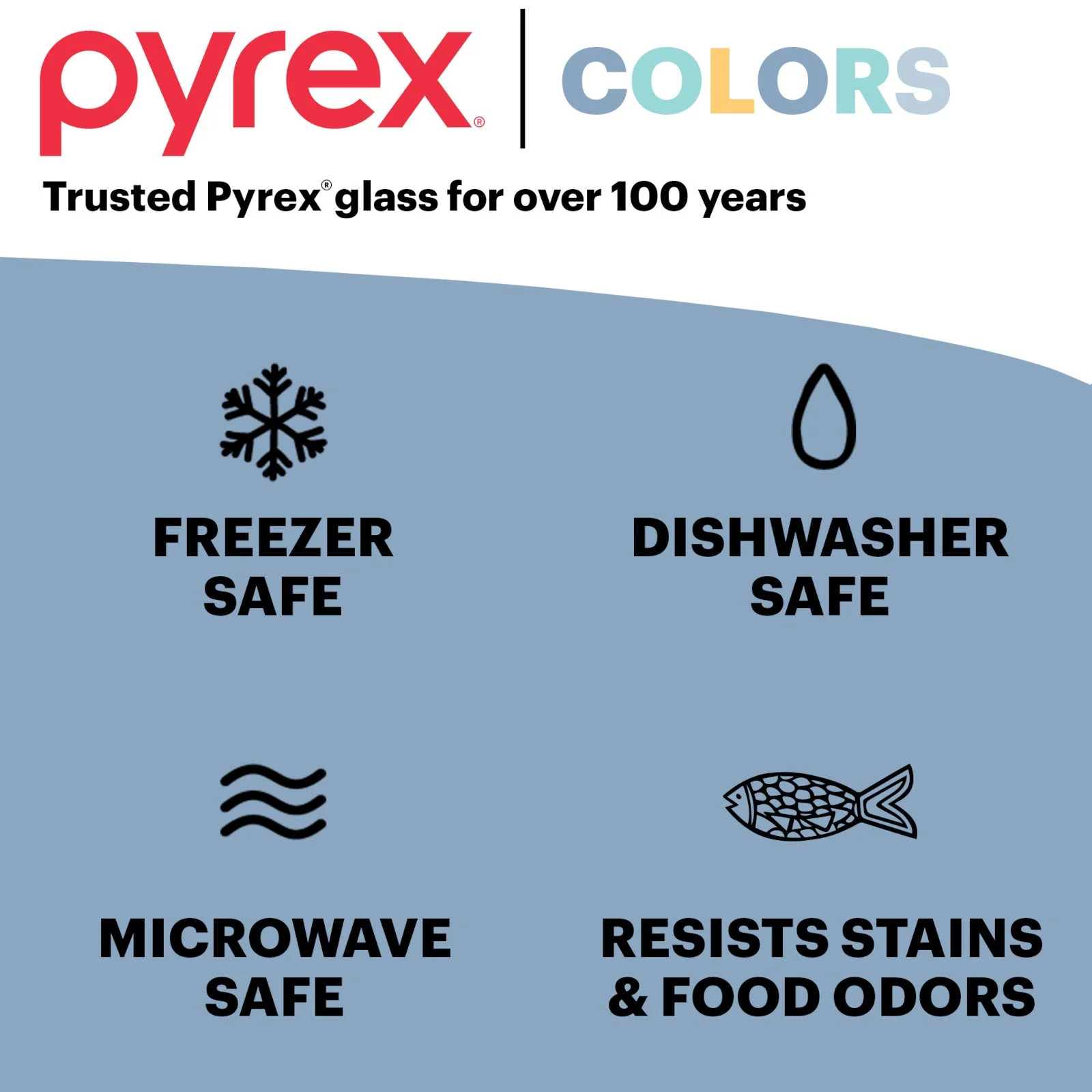 Pyrex® Colors Sculpted Tinted 4.5-quart Mixing Bowl with Lid, Blue - Image 6