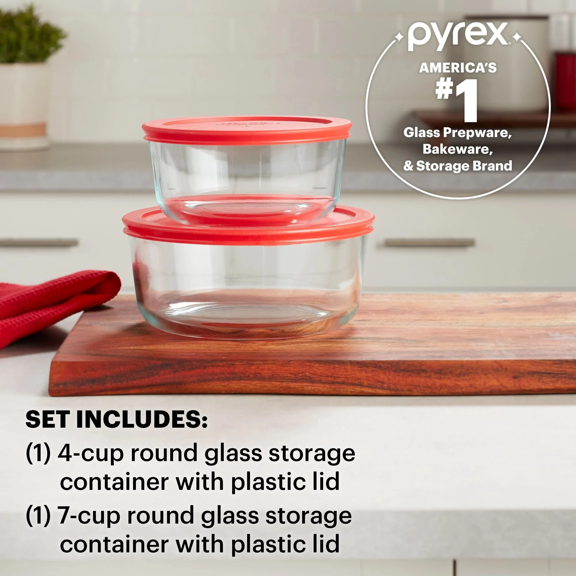Pyrex® Simply Store® 4-piece Round Glass Storage Set - Image 3