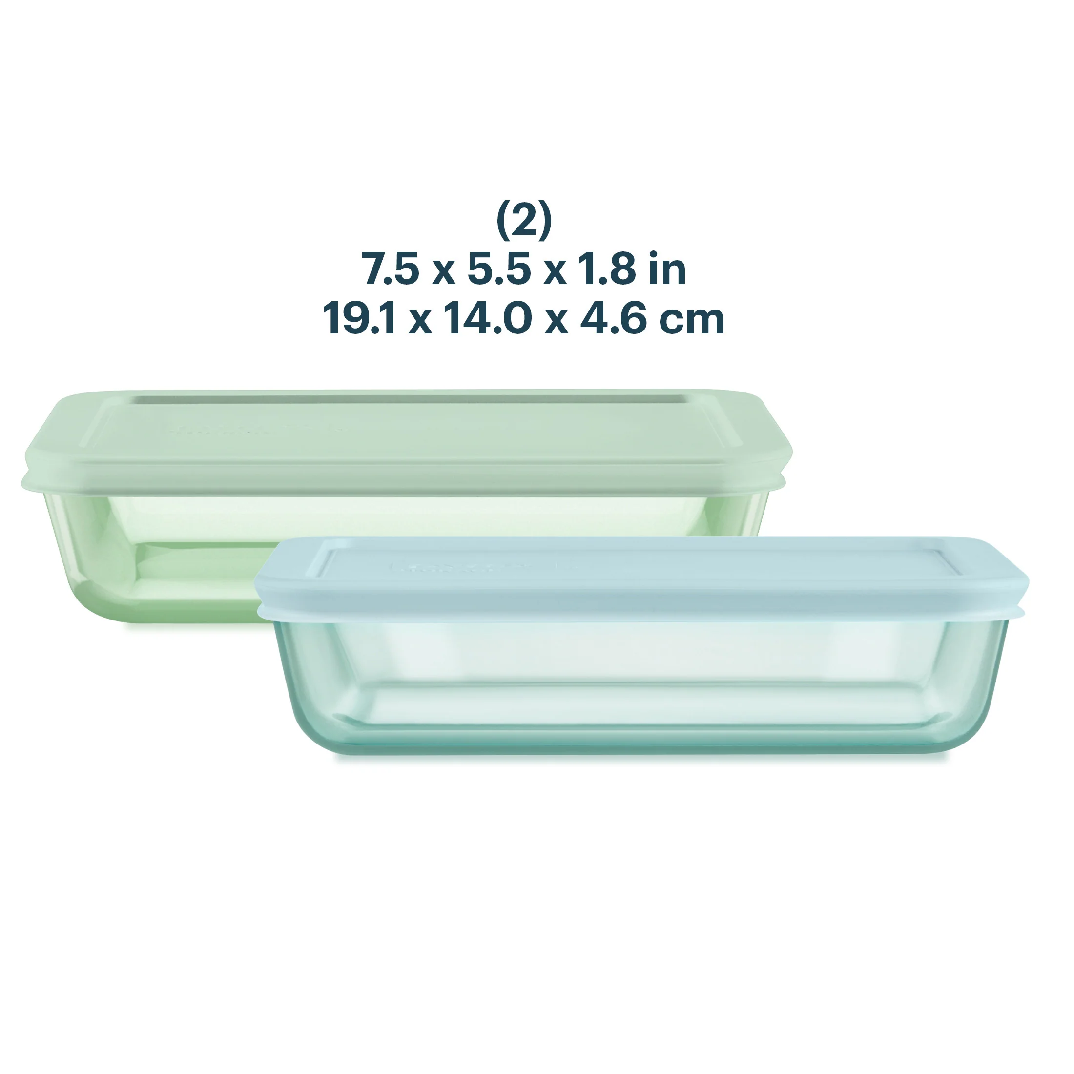 Pyrex® Simply Store® Tinted Glass 3-cup Rectangle Storage Containers, 4-pc Set, Mixed Colors - Image 3