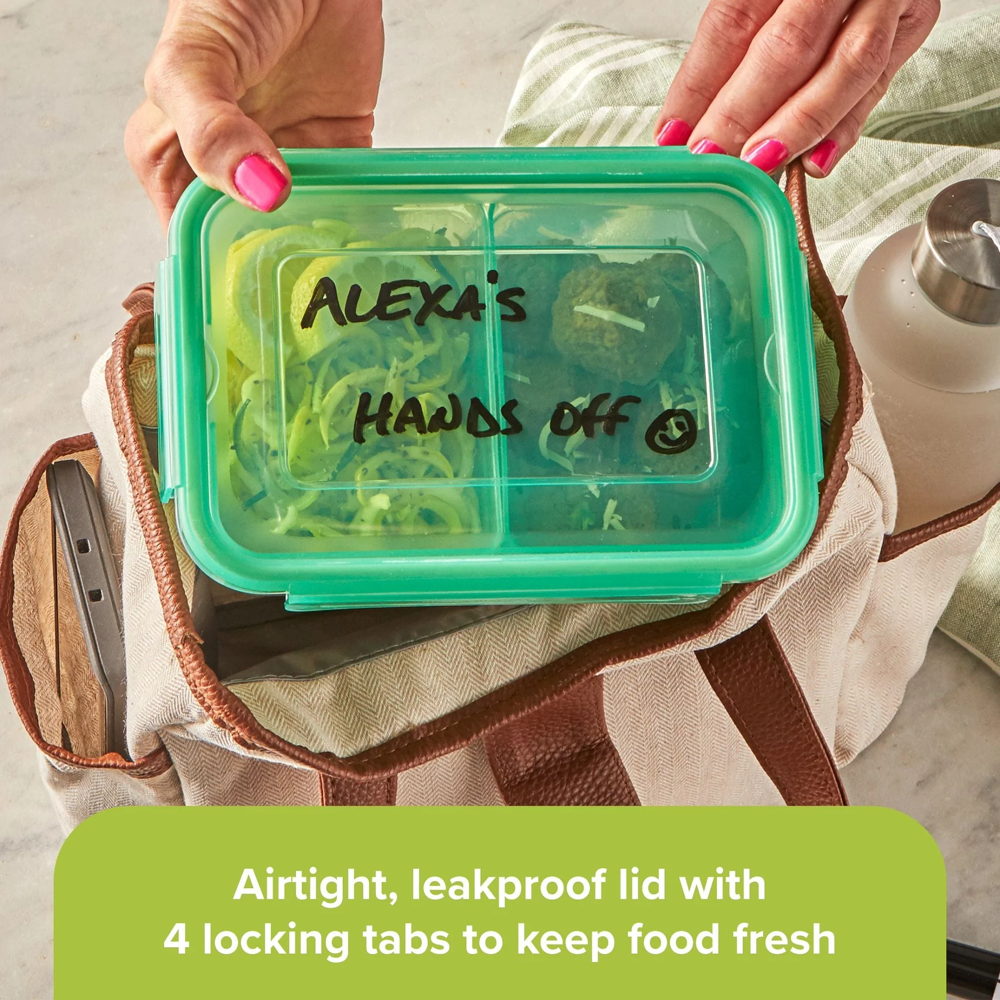Snapware® Meal Prep Divided: 4.6-cup Rectangle Storage Container, 2-Section - Image 4