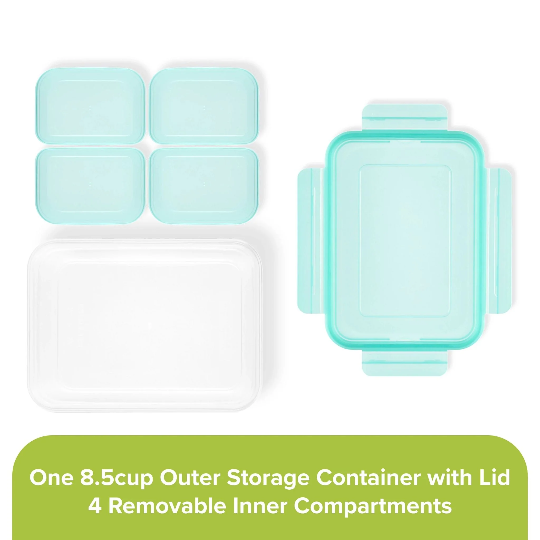 Snapware® Meal Prep Divided: 8.5-cup Rectangle Storage Container, 4-Section - Image 3
