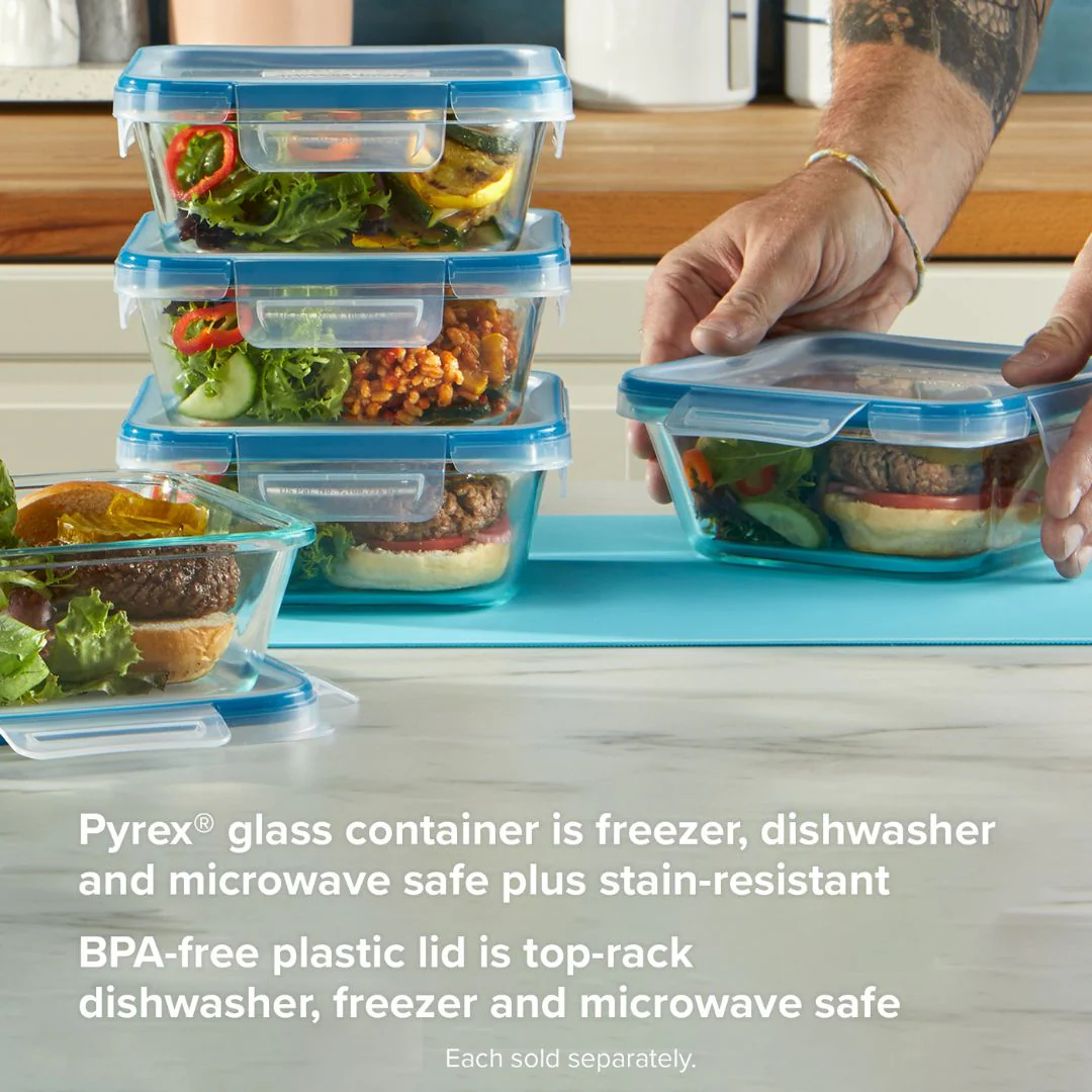Snapware® Total Solution® Pyrex® Glass 4-cup Square Food Storage with Plastic Lid - Image 3